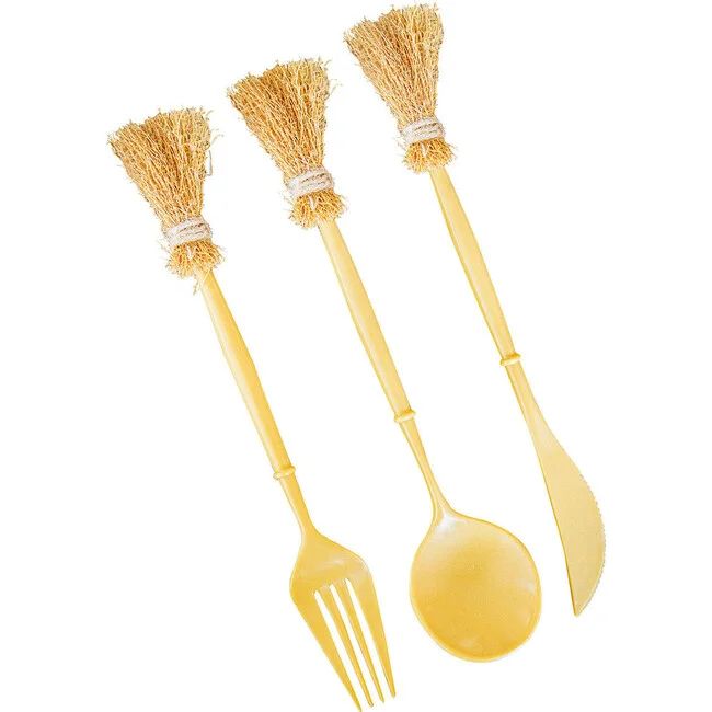 Halloween Broom Cutlery Set, Set of 24 | Maisonette