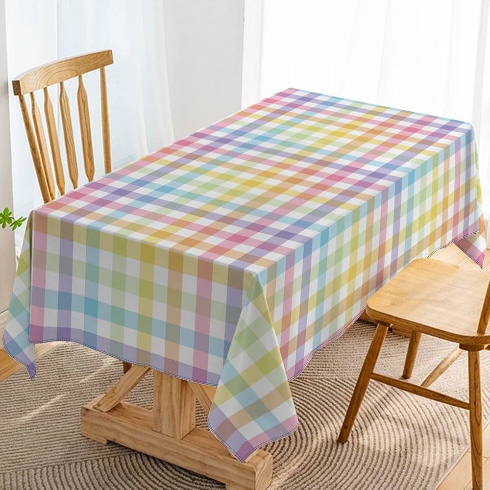 Easter Buffalo Check Plaid Tablecloth Gingham Spring Party Decoration Rustic Kitchen Dining Room ... | Amazon (US)