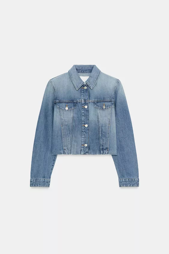 TRF DENIM JACKET WITH SHOULDER PADS | Zara UK