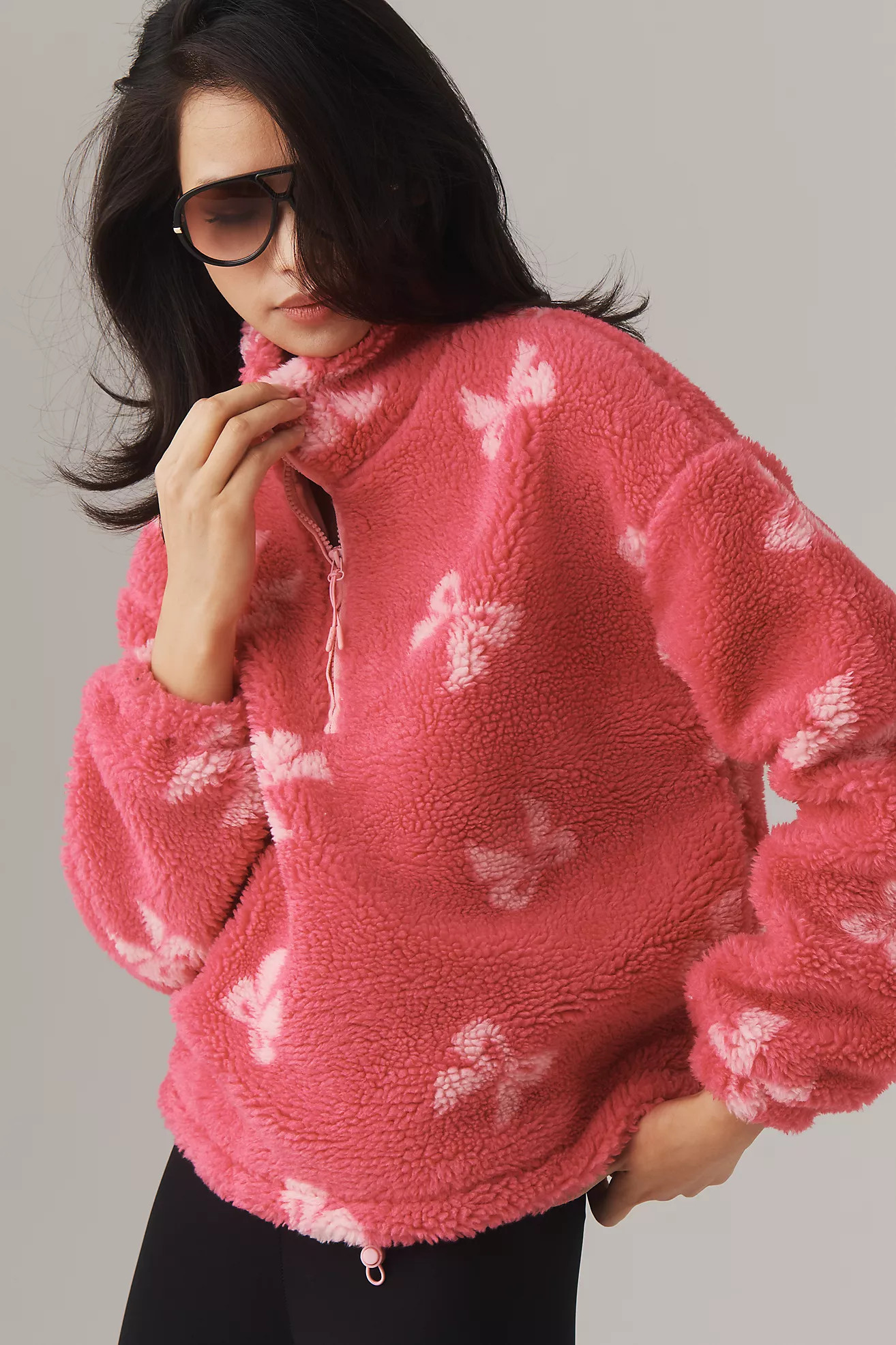 Beach Riot Leona Slopes Sherpa Quarter-Zip Pullover | Anthropologie (US)