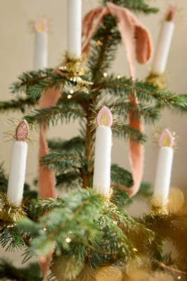Tinsel Candle Clip Ornaments, Set of 10 | Anthropologie (US)