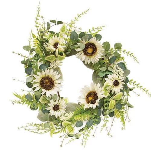 Mixed Cream Sunflower Wreath, 22" Cwi Gifts Ft27530 | Walmart (US)