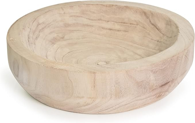 ANDALUCA Paulownia Wood Decorative Bowl for Decor, Display, Potpourri & Catch All Bowl (Round Bow... | Amazon (US)