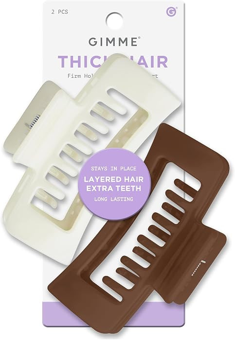 Gimme Beauty Thick Hair Extra Teeth Claw Clips - Double Layer Claws for Long & Curly Hair - Trend... | Amazon (US)