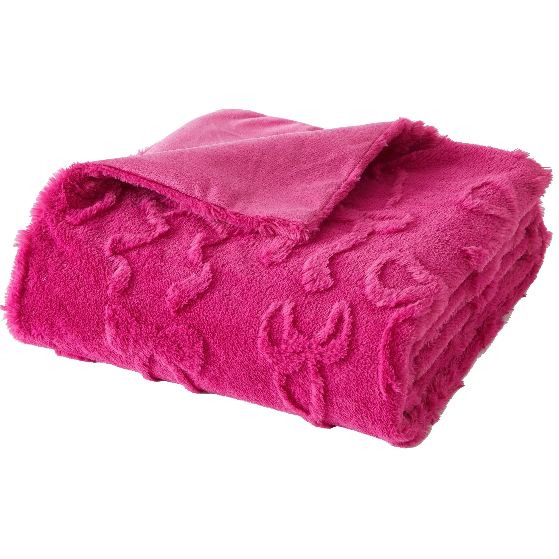 Mainstays Gen Z 50" x 60"Carved Bow Faux Fur Throw | Walmart (US)