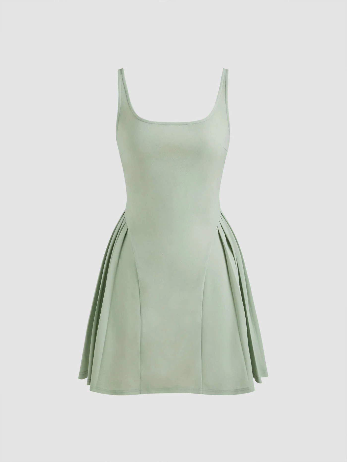 Hoco Dress Homecoming Dress Knit Fabric Square Neck Solid Pleated Cami Mini Dress For Daily Casua... | Cider