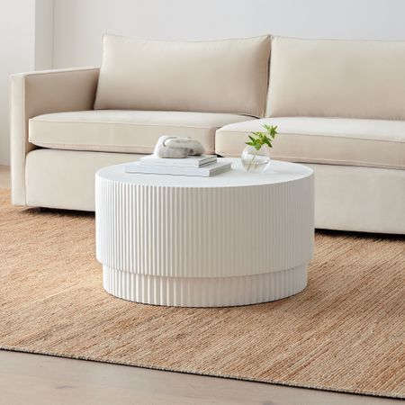 This west elm white round coffee table is currently on sale for 20% off! Limited time offer 

#LTKhome #LTKsalealert