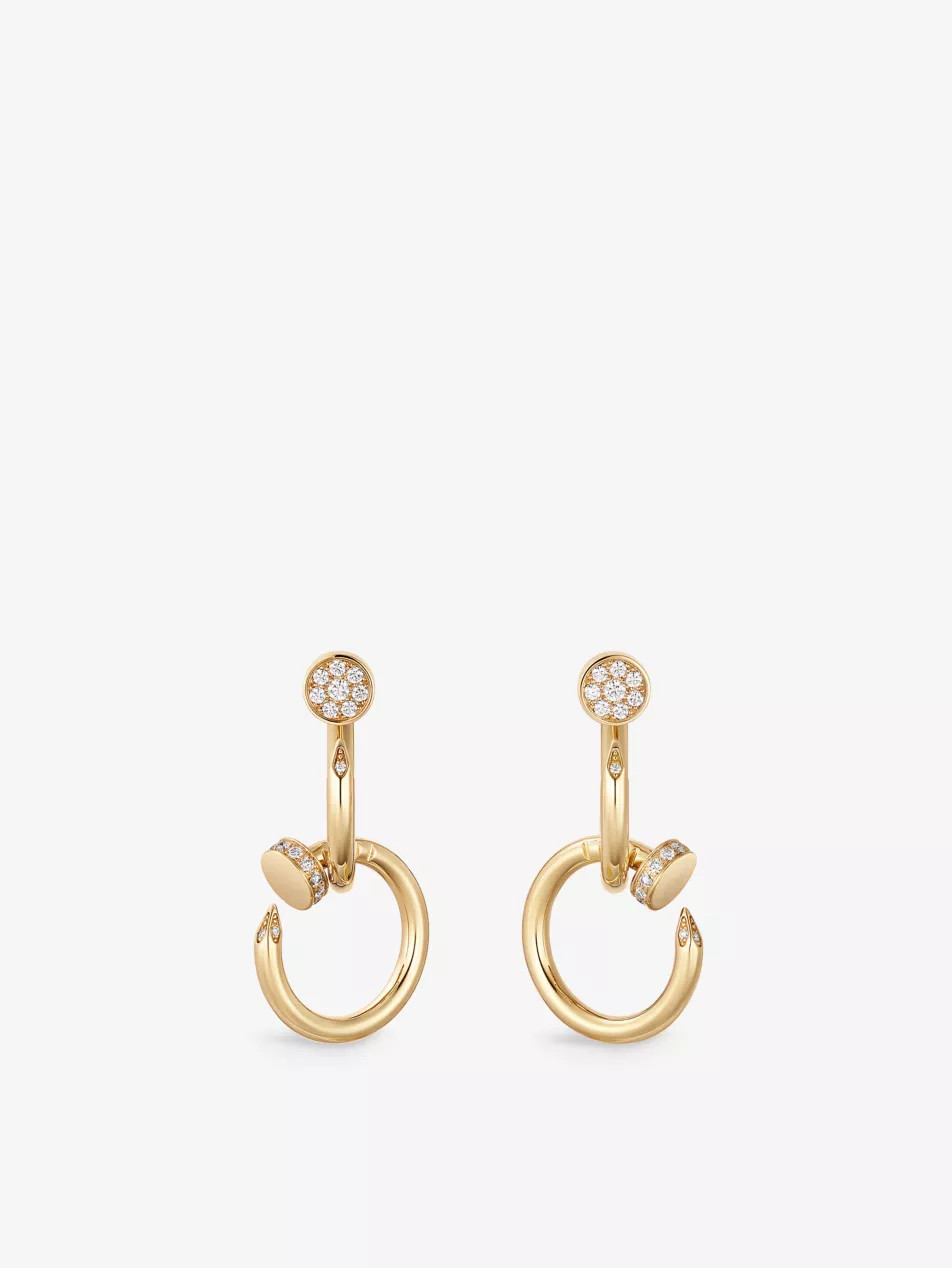 Juste un Clou 18ct yellow-gold and 0.38ct diamond earrings | Selfridges