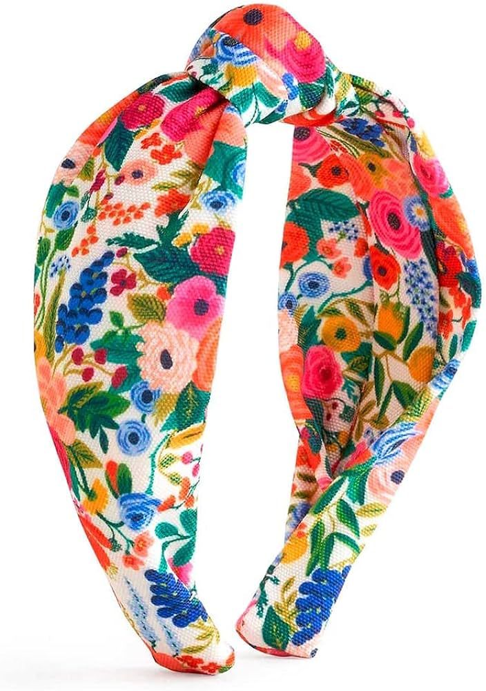 RIFLE PAPER CO. Garden Party Knotted Headband, Bright Floral Pattern, Design Printed Fabric Over ... | Amazon (US)