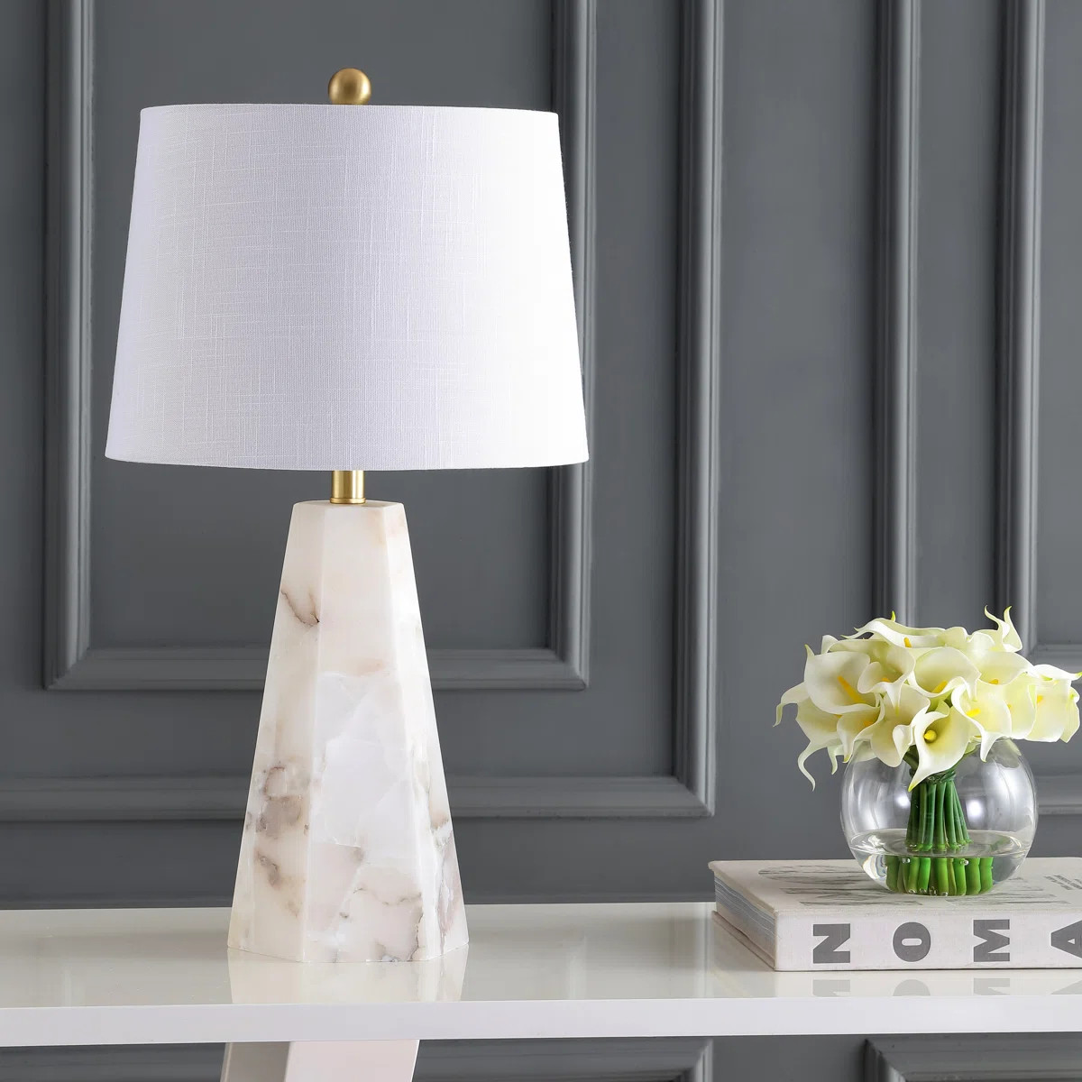 Thoms 26" Alabaster LED Table Lamp | Wayfair North America
