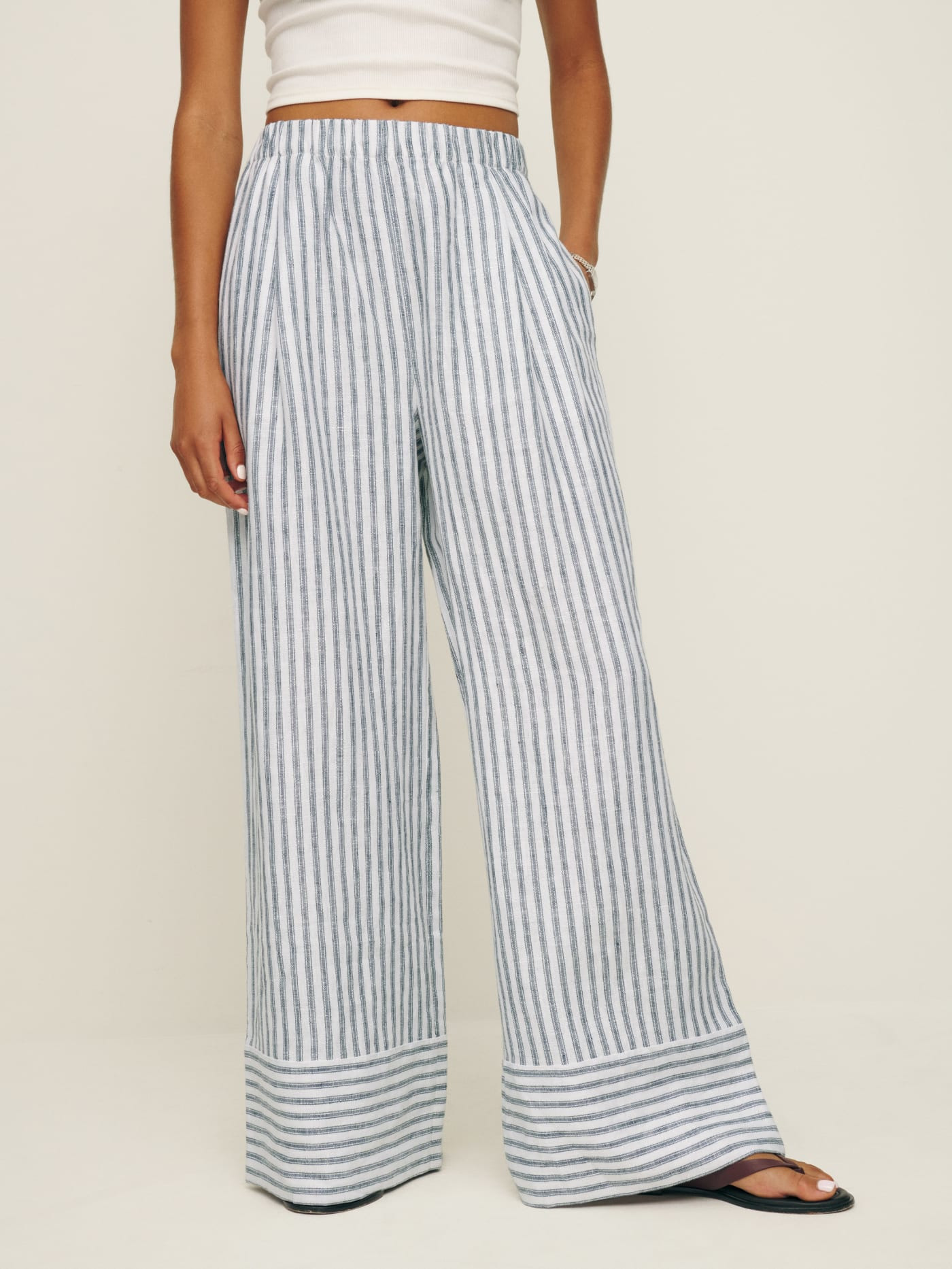 Petites Fernando Linen Pant | Reformation (Global)