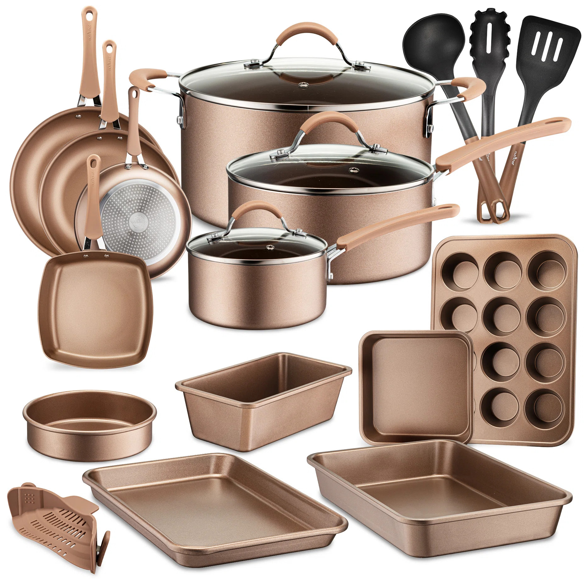 NutriChef 21 Piece Aluminum Non-Stick Cookware Set | Wayfair North America