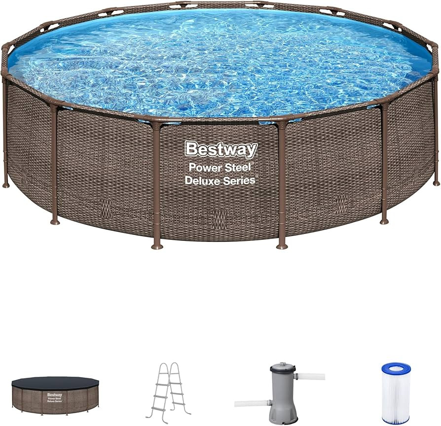 Bestway Power Steel 14\u2019 x 42\u201d Above Ground Pool, Round Metal Frame Outdoor Swimming Poo... | Amazon (US)