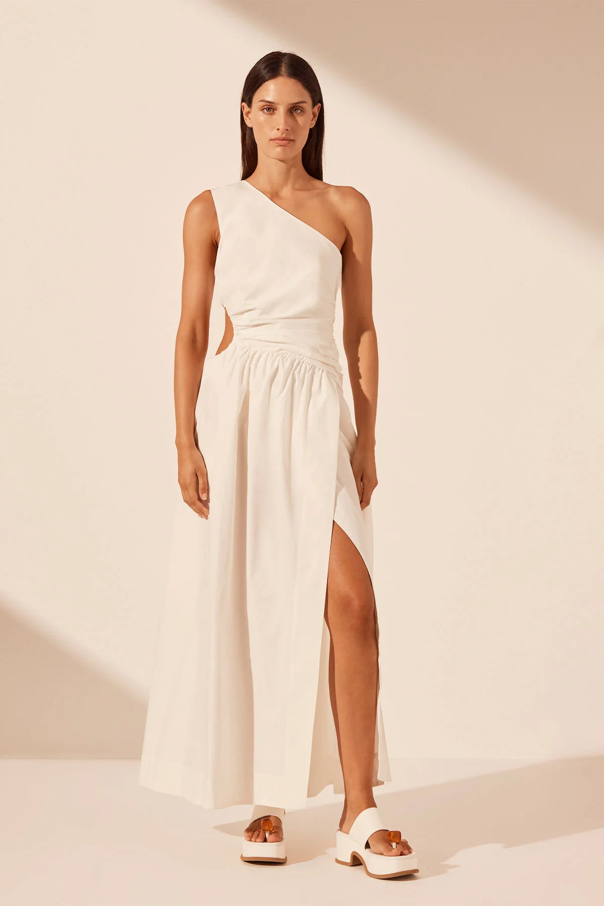 Josephine Asymmetrical Cut Out Maxi Dress | Coconut| Dresses | Shona Joy | Shona Joy
