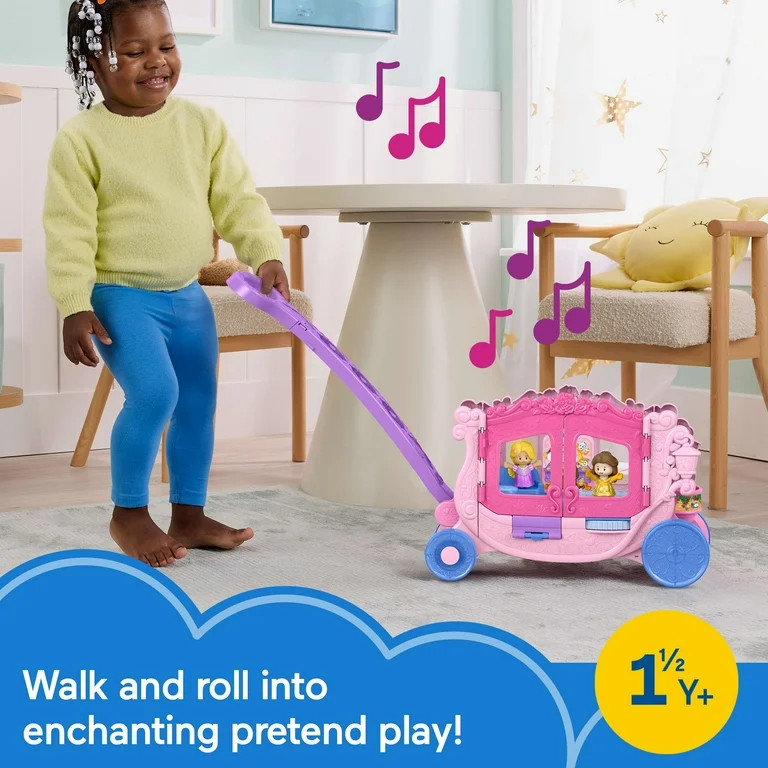 Fisher-Price Little People Disney Princess Pull-Along Musical Carriage Toddler Toy with 2 Figures... | Walmart (US)