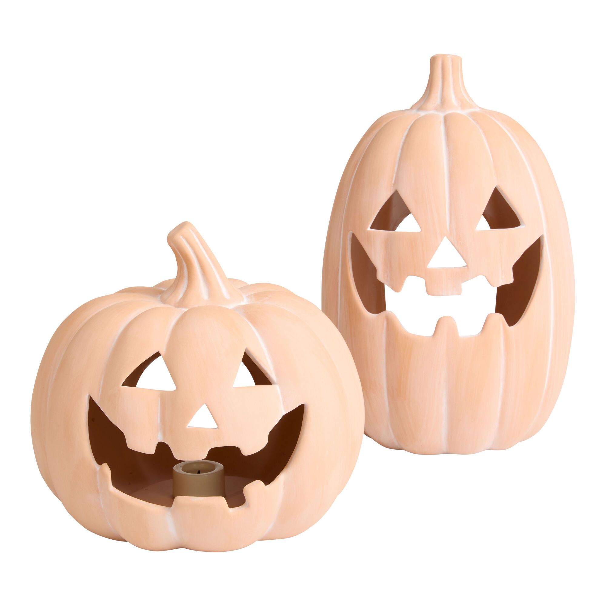 Terracotta Jack O’ Lantern LED Candle Holder - World Market | World Market