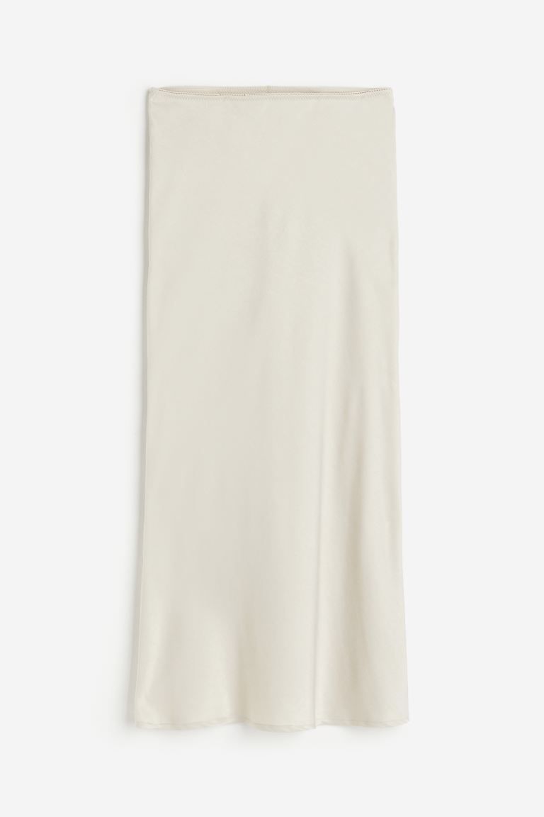 Satin maxi skirt - Light beige - Ladies | H&M GB | H&M (UK, MY, IN, SG, PH, TW, HK)