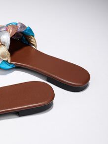 Color Block Braided Slide Sandals | SHEIN