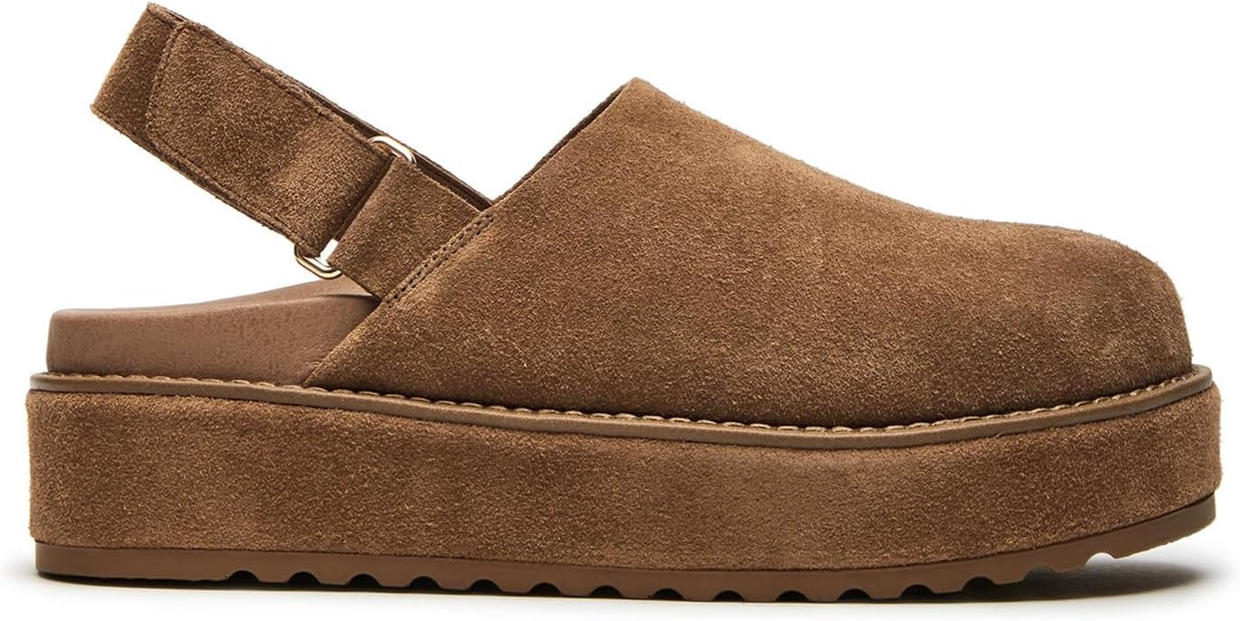 Women's Platform Slingback Clogs Suede Leather Short Ankle Mini Boots Comfy House Sneakers Anti-S... | Amazon (US)