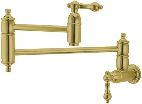 Kingston Brass KS3102AL Restoration Pot Filler, Polished Brass | Amazon (US)