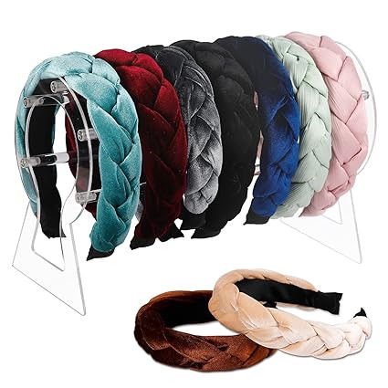 Headband Holder, Headband Organizer Acrylic Clear Hairband Hair Hoop Display Stand with 2 Thin He... | Amazon (US)