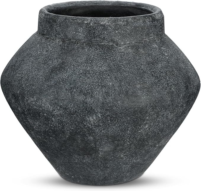 Briful Large Rustic Ceramic Vase with Distressed Finish, 8.2'' Tall Wide-Belly Decorative Flower ... | Amazon (US)