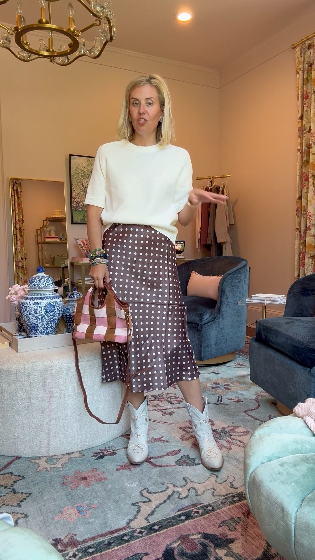 Xs top
S skirt
Xs cardi

#LTKdayinmylife #LTKSeasonal #LTKWorkwear
