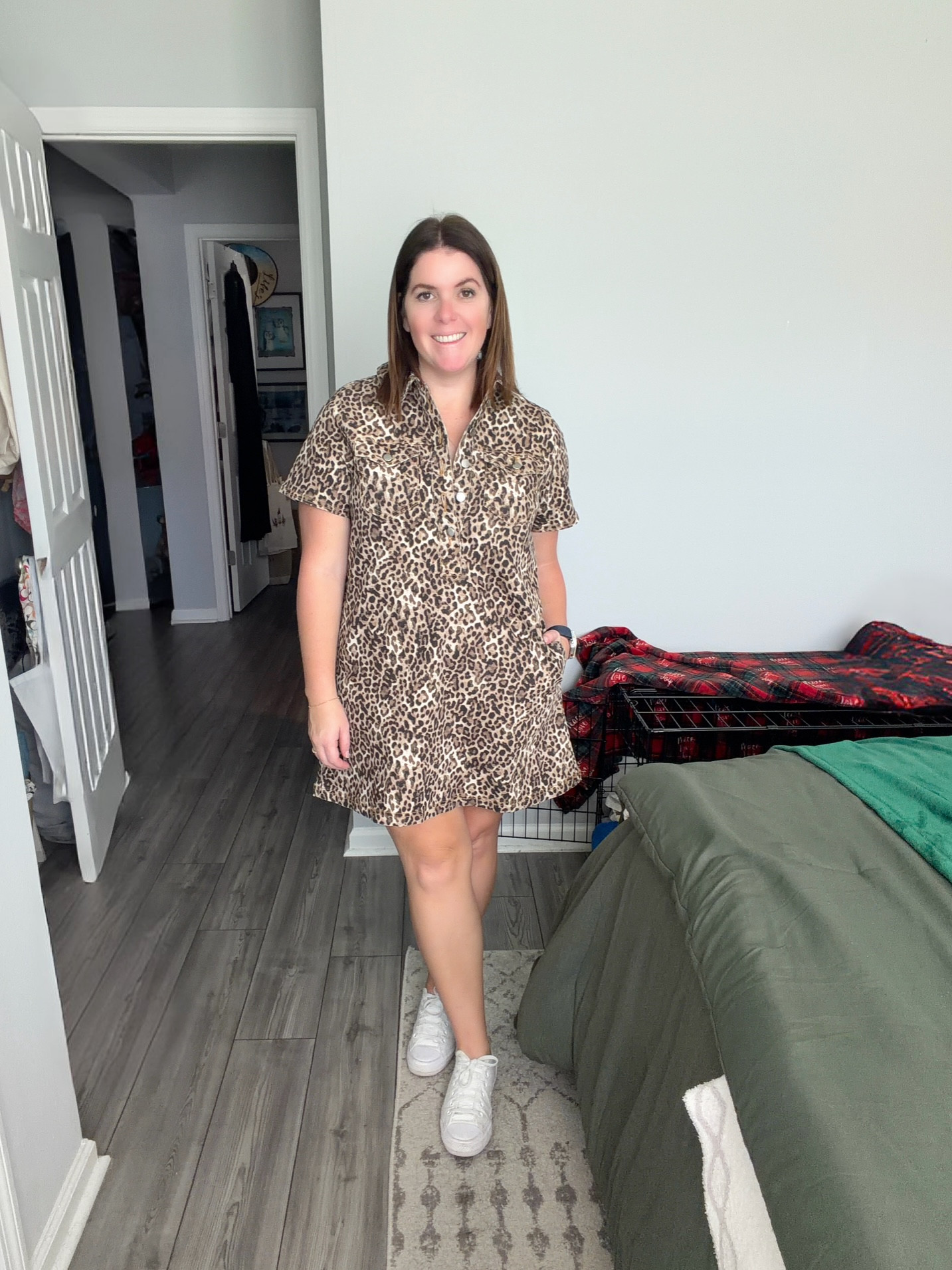 It’s playoff weekend, so I cannot miss out on this leopard print dress! I have worn this for several victory Monday’s and always receive many compliments! The dress runs TTS and is on sale for $89.99, but you can get an additional 60% off the sale price if you only buy this dress! Or, you can also get an additional 70% off if you buy two or more sale pieces! 

#LTKSaleAlert #LTKOver40 #LTKFindsUnder50