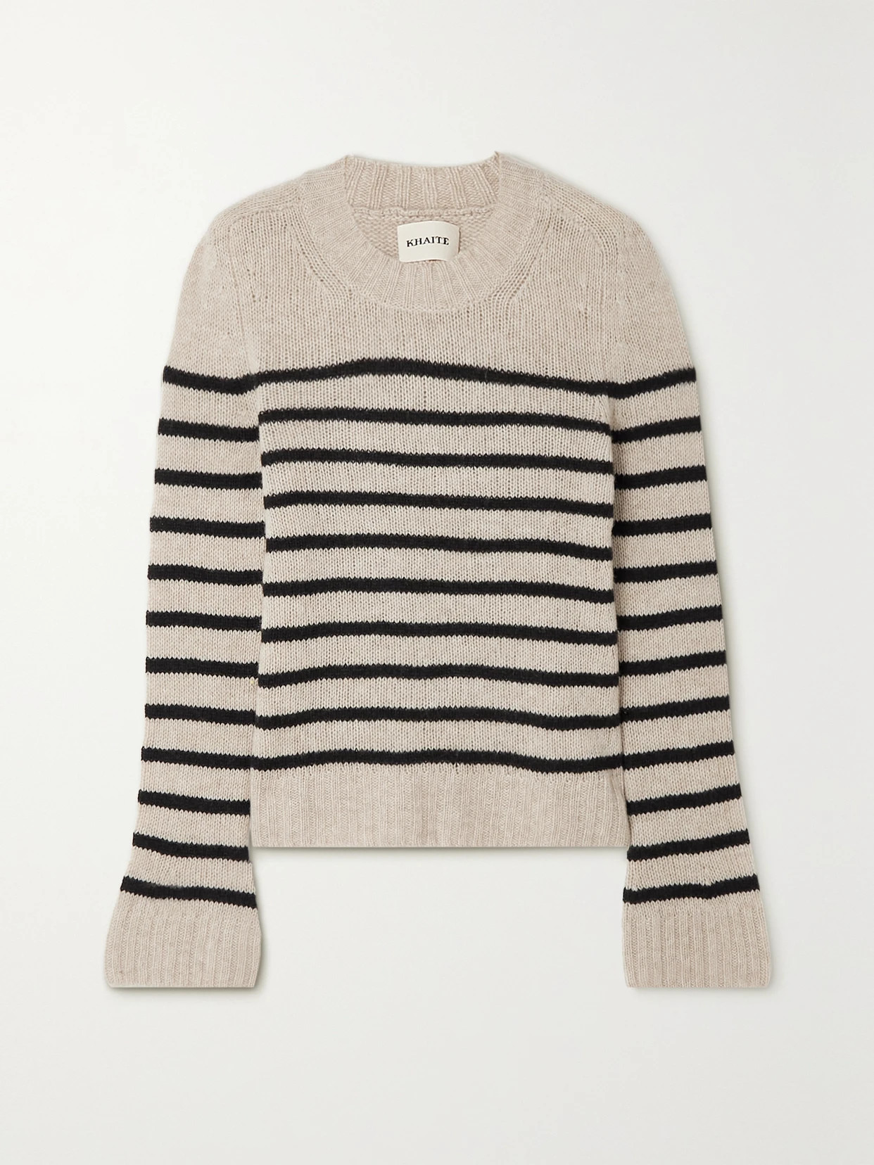 Khaite - Tilda Striped Cashmere Sweater - Ecru | NET-A-PORTER (US)