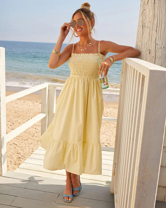 Fawn Smocked A-Line Midi Dress | VICI