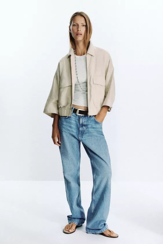 LINEN SAFARI JACKET | Zara US