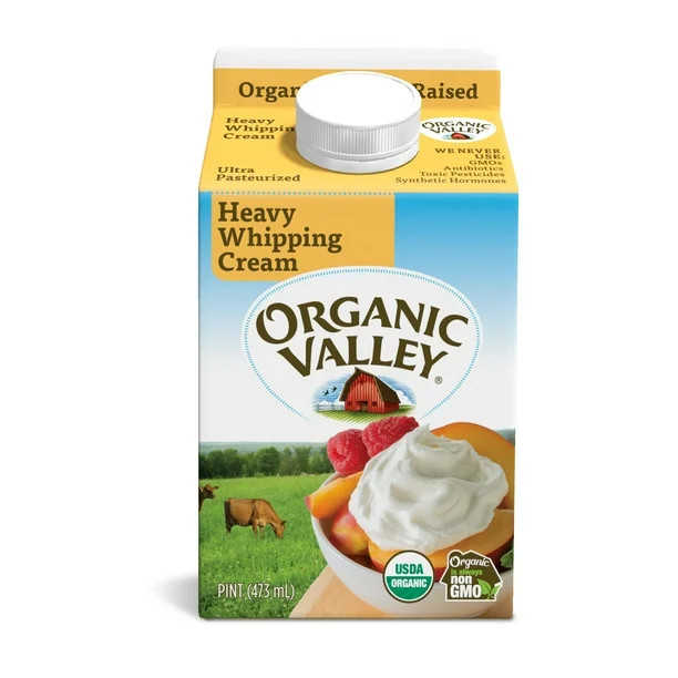 Organic Valley Ultra Pasteurized Organic Heavy Whipping Cream, 16 oz Pint - Walmart.com | Walmart (US)