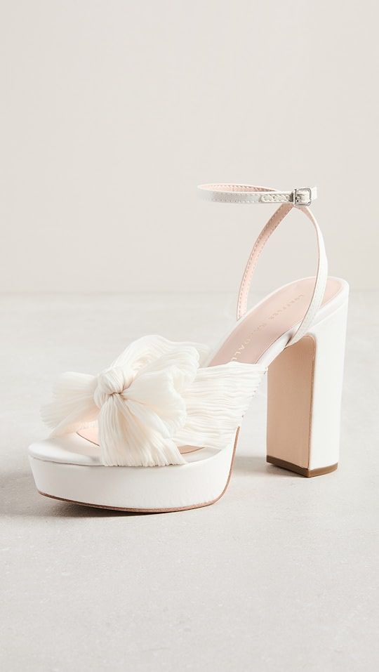 Natalia Platform Pleated Bow Sandals | Shopbop