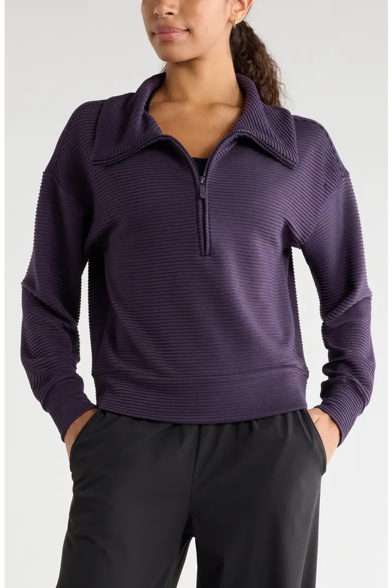 Half Zip Fleece Ottoman Pullover (Women) | Nordstrom | Nordstrom