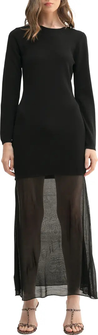 Lush Mixed Media Long Sleeve Maxi Dress | Nordstromrack | Nordstrom Rack