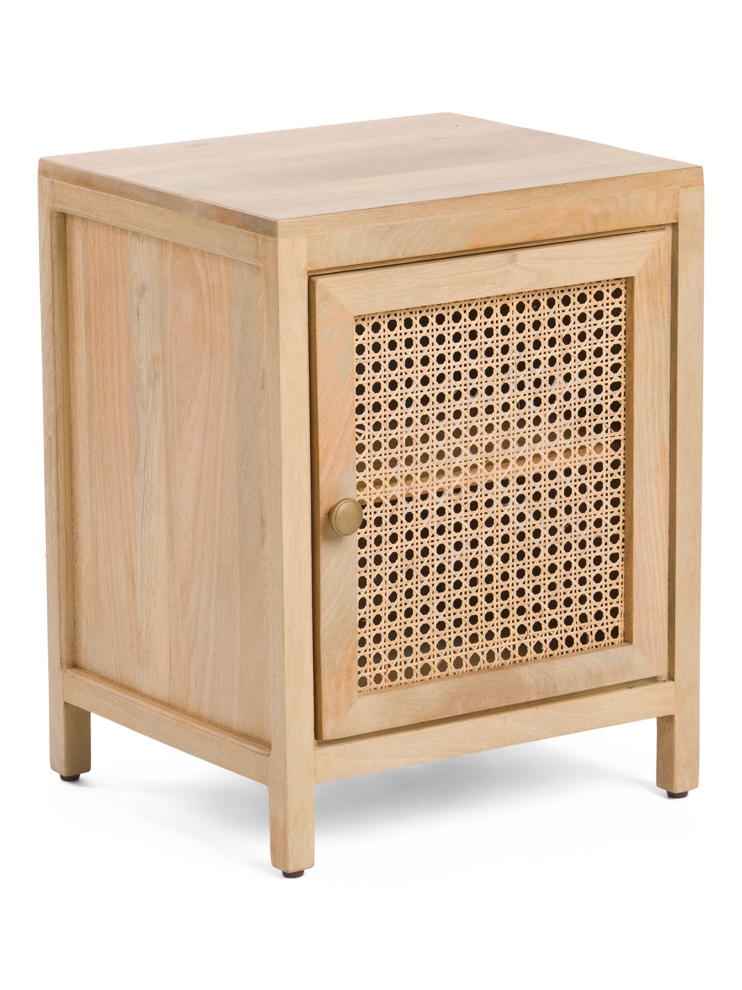 Mango Wood &amp; Cane Cabinet Side Table | TJ Maxx