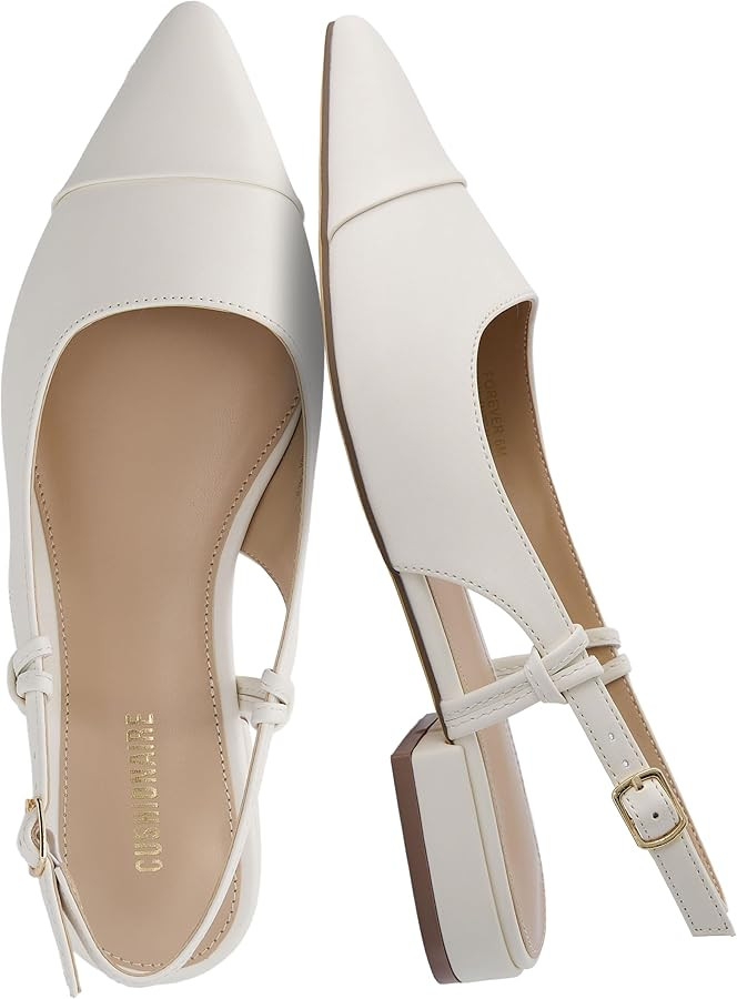CUSHIONAIRE Women's Forever Pointed Toe Sling Back Dress Shoe +Memory Foam, Wide Widths Available... | Amazon (US)