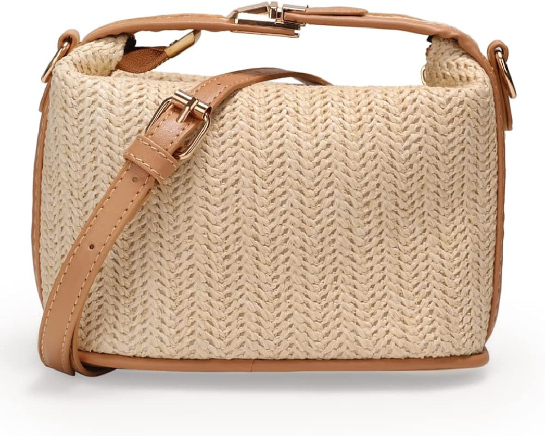Straw Crossbody Bag for Women Summer Beach Shoulder Purse Small Boho Handbag Travel Phone Bag | Amazon (US)