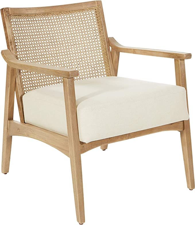 OSP Home Furnishings Alaina Arm Chair, Linen Coastal Wash | Amazon (US)