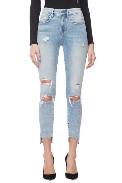 GOOD LEGS CROP RAW STAGGER | BLUE234 | Good American