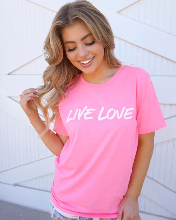 Live Love Neon Pink Tee | Live Love Gameday®
