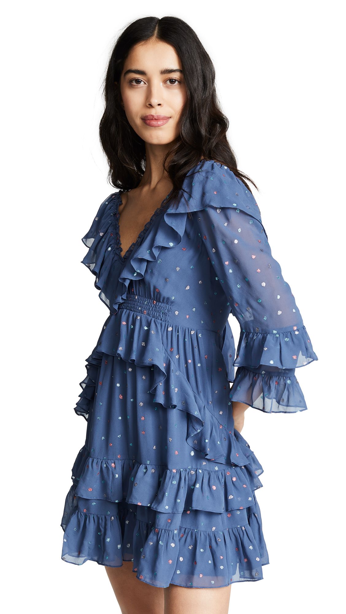 Rebecca Taylor Long Sleeve Glitter Dress | Shopbop