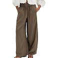 SeeLuNa Linen Pants for Women Cotton Baggy Boho Casual Palazzo Pants Wide Leg Long Lounge Trouser... | Amazon (US)