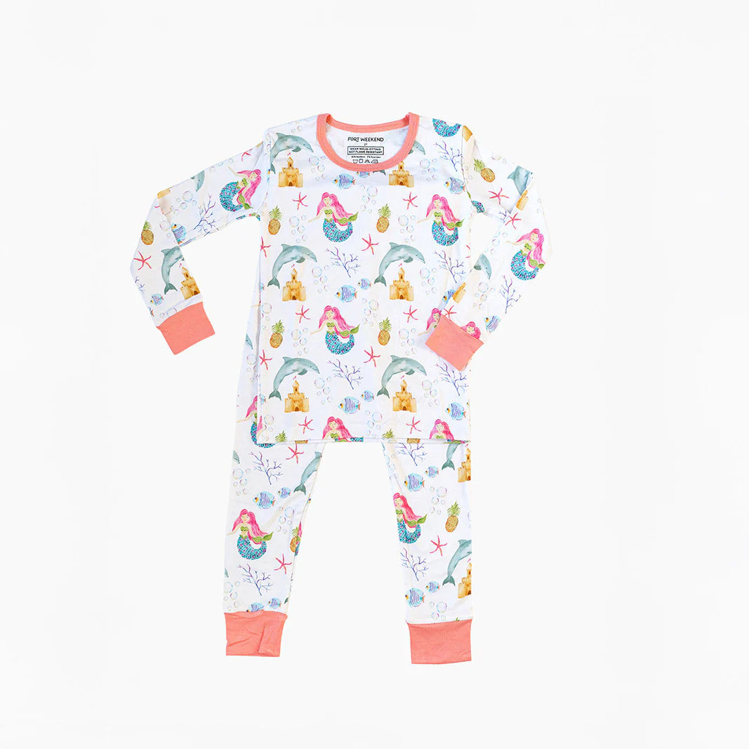 The Mermaid Bamboo Two-Piece Pajama Set | Fort Weekend