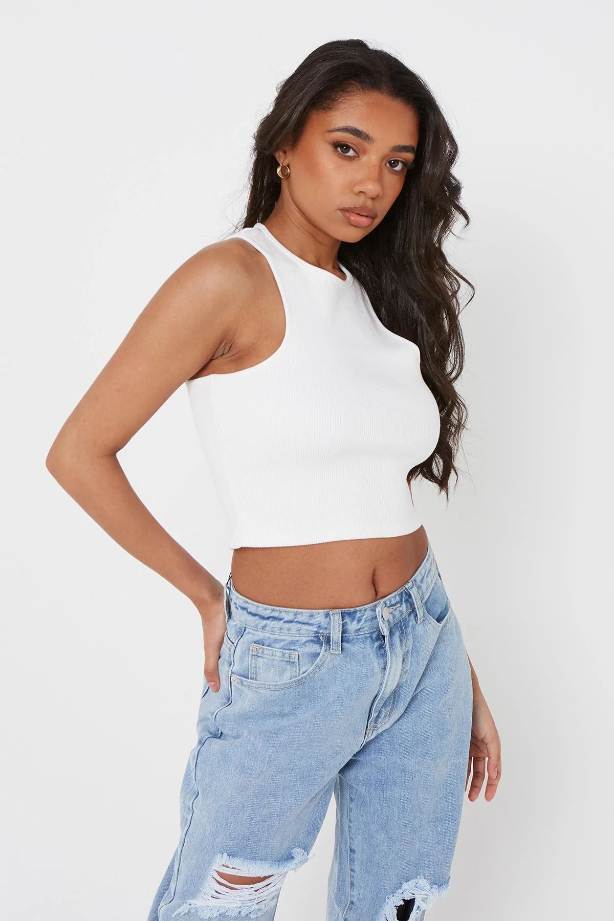 White Ribbed Heavyweight Crop Top | Luxe to Kill