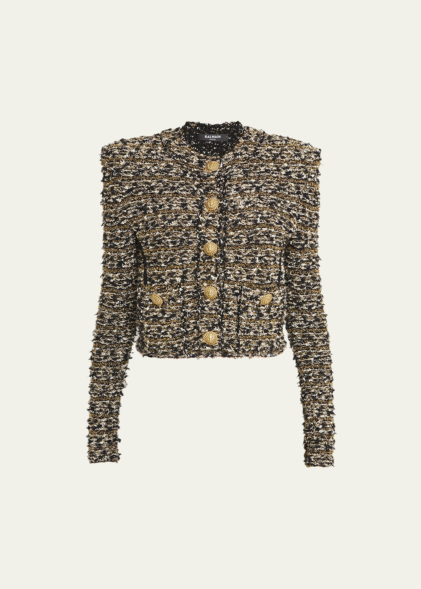 Balmain Metallic Tweed Boxy Short Jacket | Bergdorf Goodman