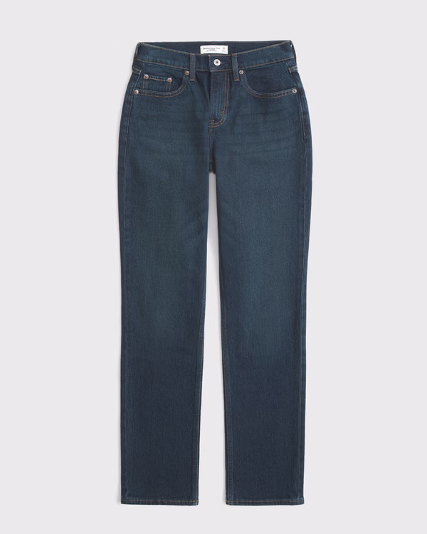 Women's Curve Love Mid Rise 90s Straight Jean | Women's Bottoms | Abercrombie.com | Abercrombie & Fitch (US)
