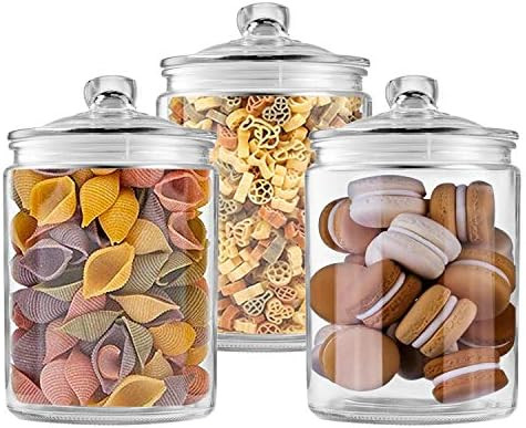 Amazon.com: Glass Jars 64 oz,Candy Jar with Lid For Household,Food Grade Clear Jars (3 Pack) : Ev... | Amazon (US)