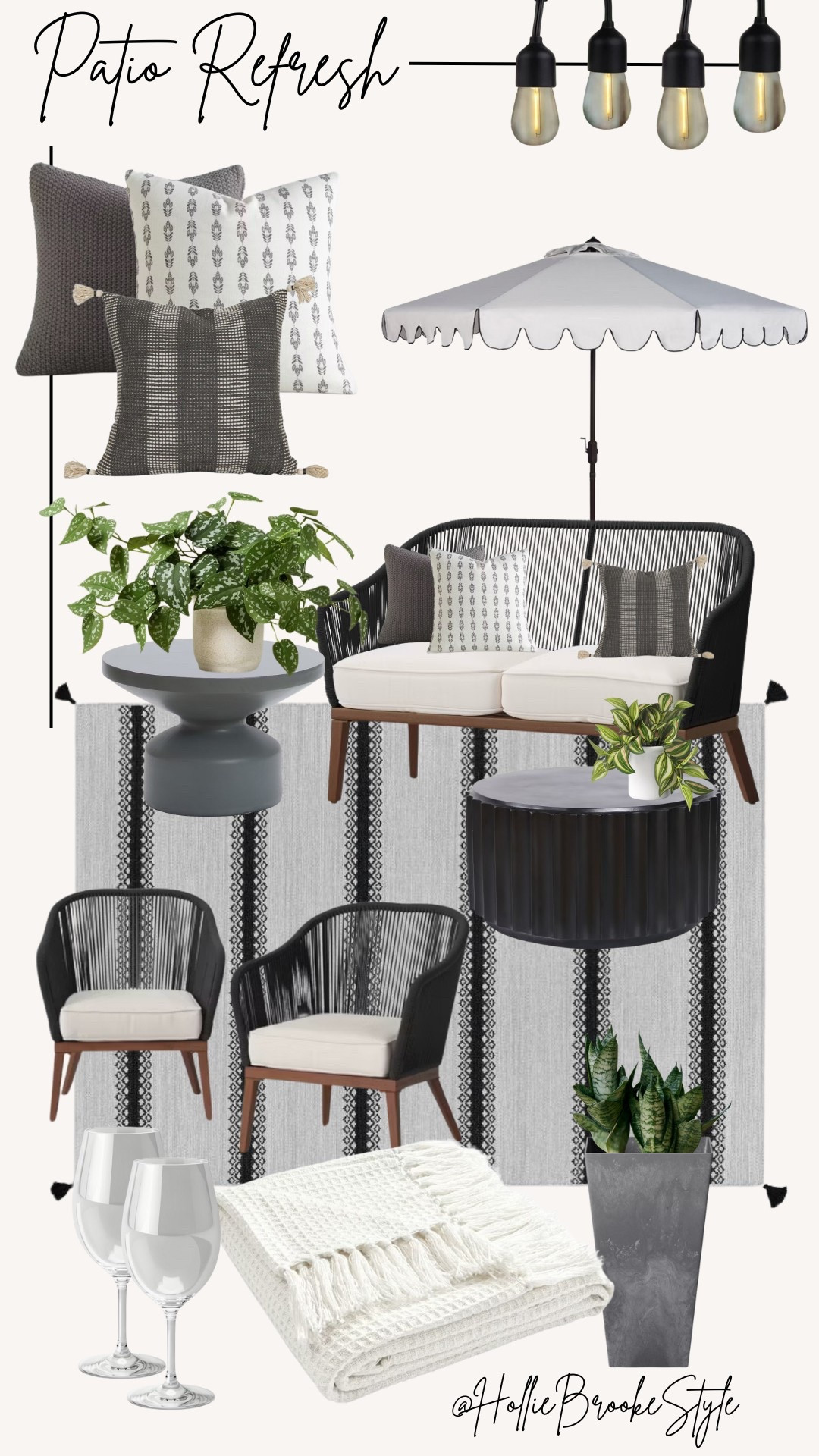 Target outdoor patio refresh 

Outdoor cafe lights
Patio set
Outdoor coffee table
Outdoor rug
Outdoor styling
Shatterproof wine glasses
Outdoor pillows
Patio decor


#LTKHome #LTKFamily #LTKSeasonal