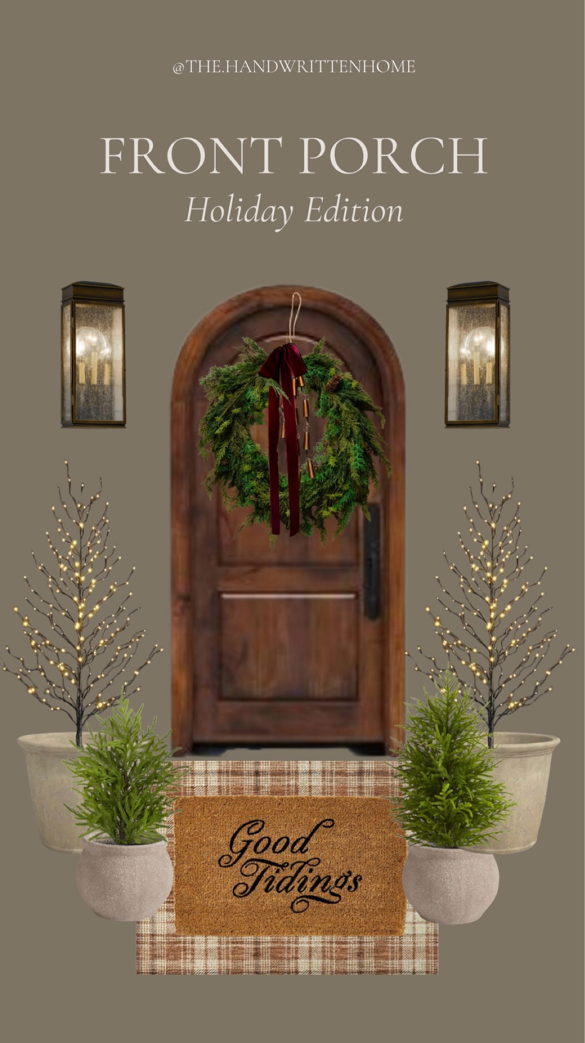 Holiday front porch look! Love these doormats paired together! 

Wreath is on sale! Twinkle trees are a set of 3!

#LTKStyleTip #LTKHoliday #LTKHome